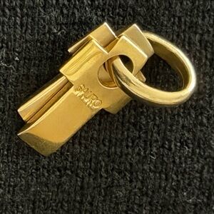 Sauro 18 k Gold Double Cross  necklace Pendant